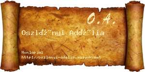 Oszlányi Adélia névjegykártya